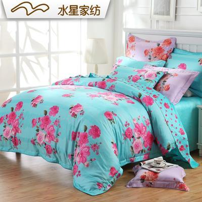 水星家紡長絨棉緞紋印花四件套106669 高品質家紡用品推薦